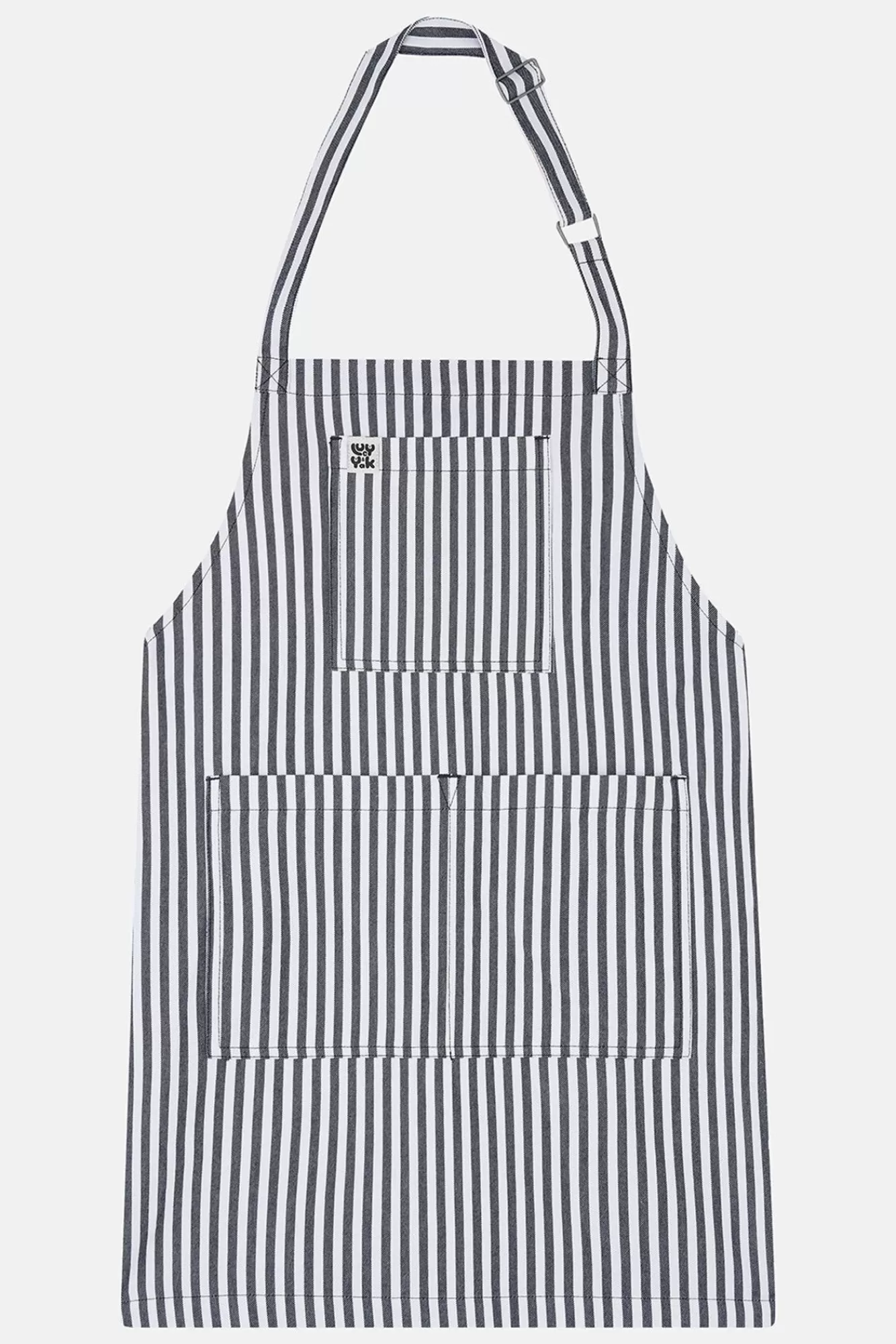 Ada Apron: Deadstock Fabric - Black & White Stripe-Lucy & Yak Outlet