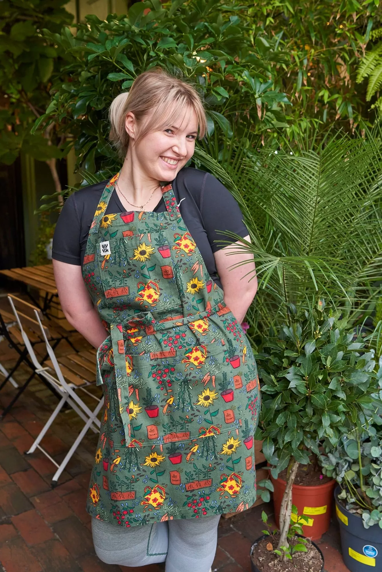 Ada Apron: Deadstock Fabric - Black Girls With Gardens-Lucy & Yak New