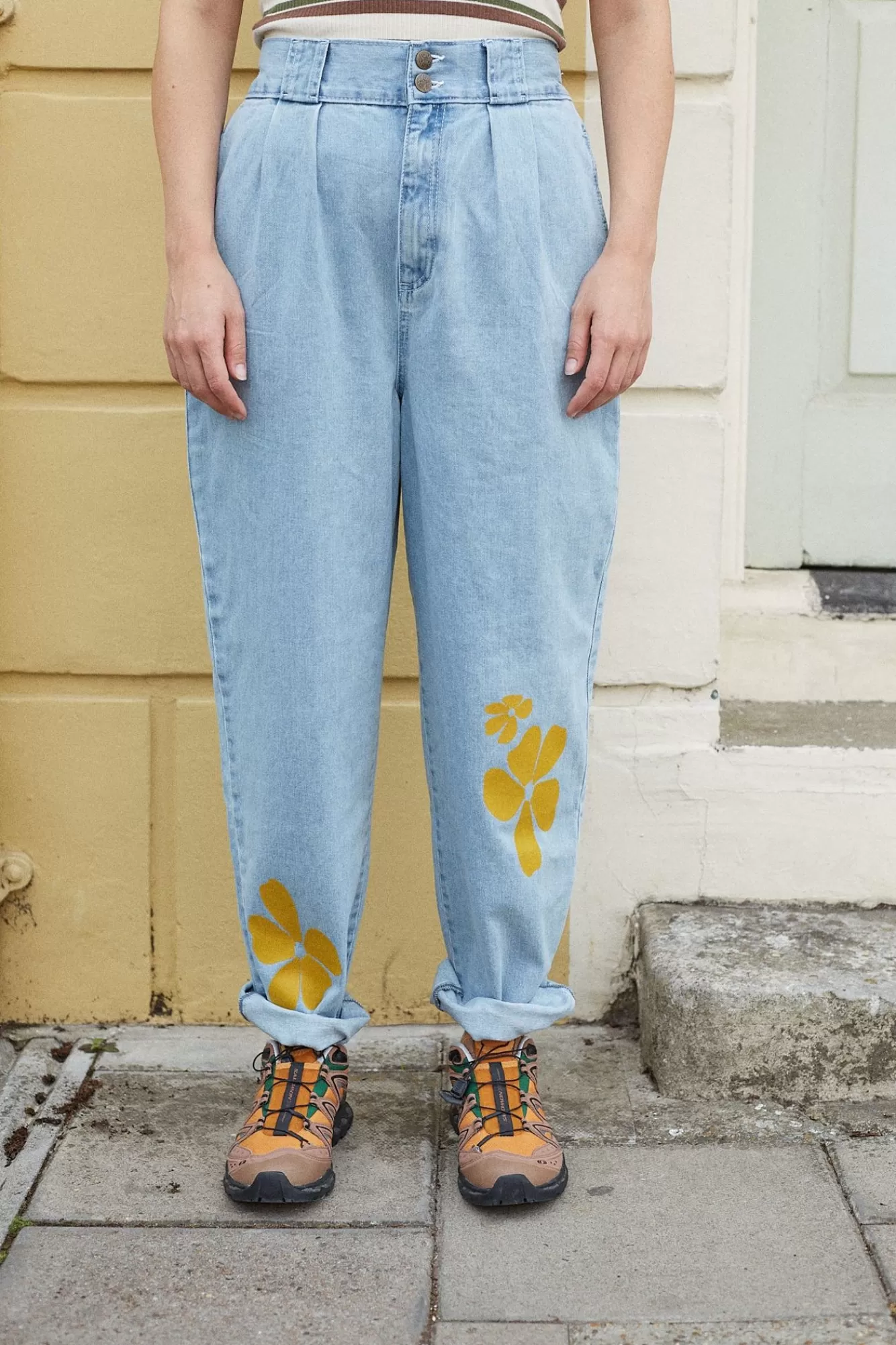 Addison Tapered Jeans: Organic Denim - Hibiscus-Lucy & Yak Best
