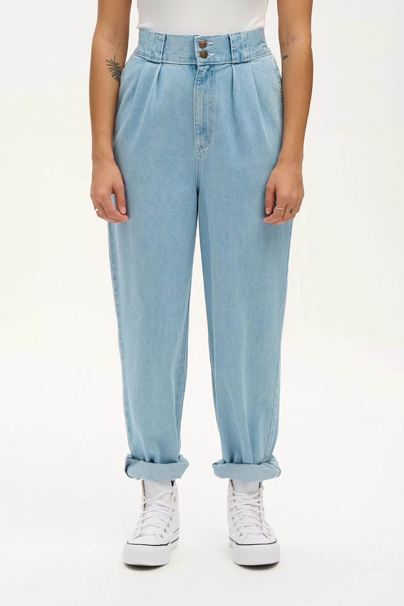 Addison Tapered Jeans: Organic Denim - Light Wash Blue-Lucy & Yak Cheap