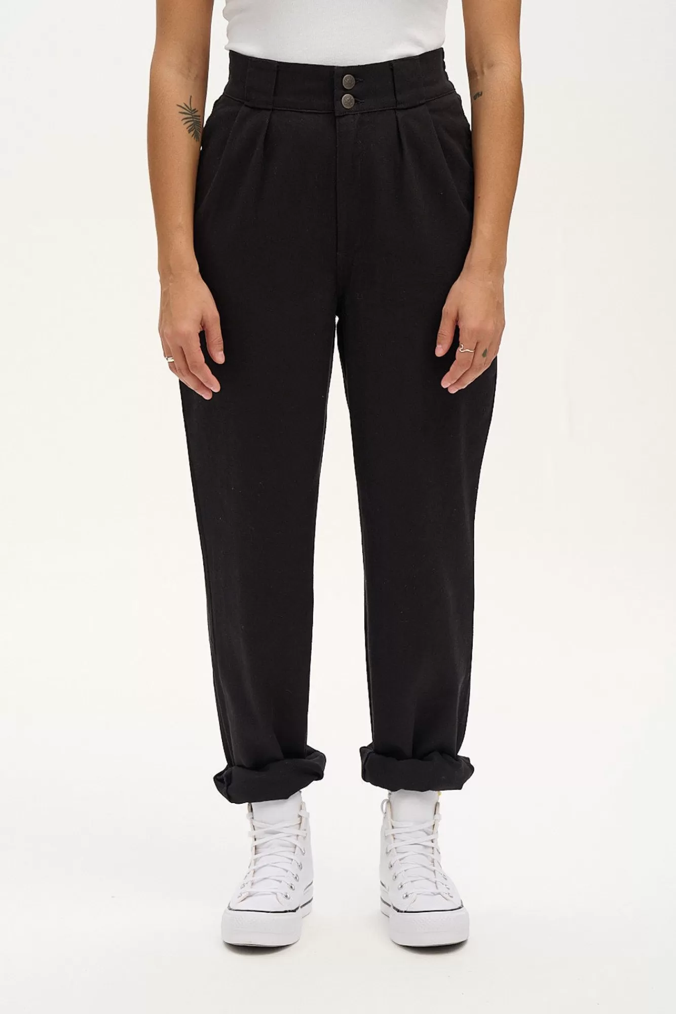 Addison Tapered Jeans: Organic Twill - Black-Lucy & Yak Fashion