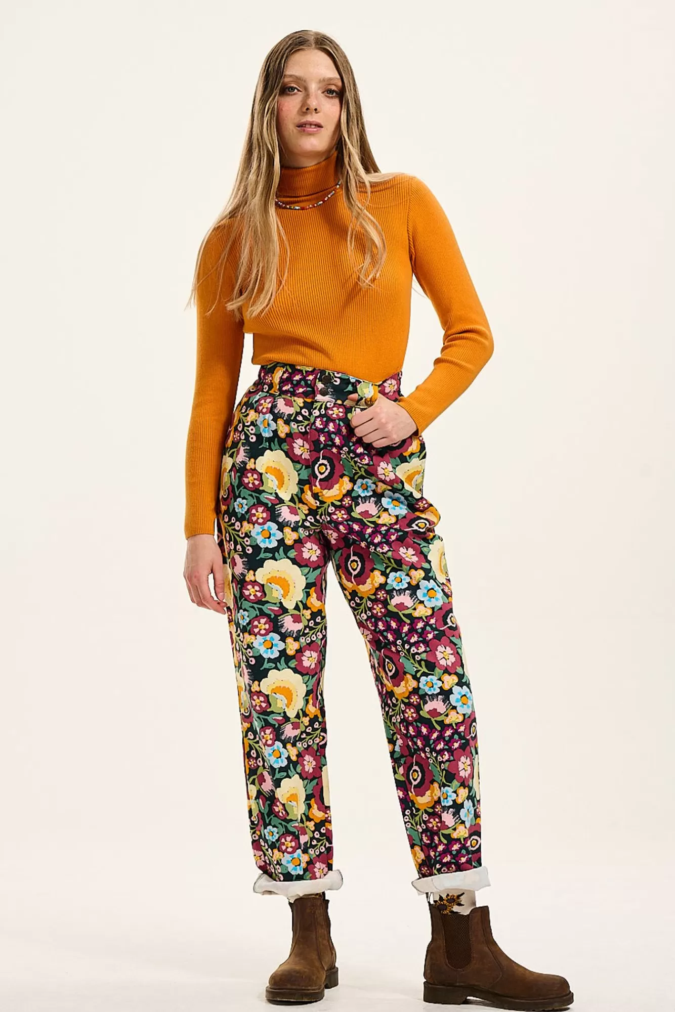 Addison Tapered Jeans: Organic Twill - Ola Print-Lucy & Yak Shop
