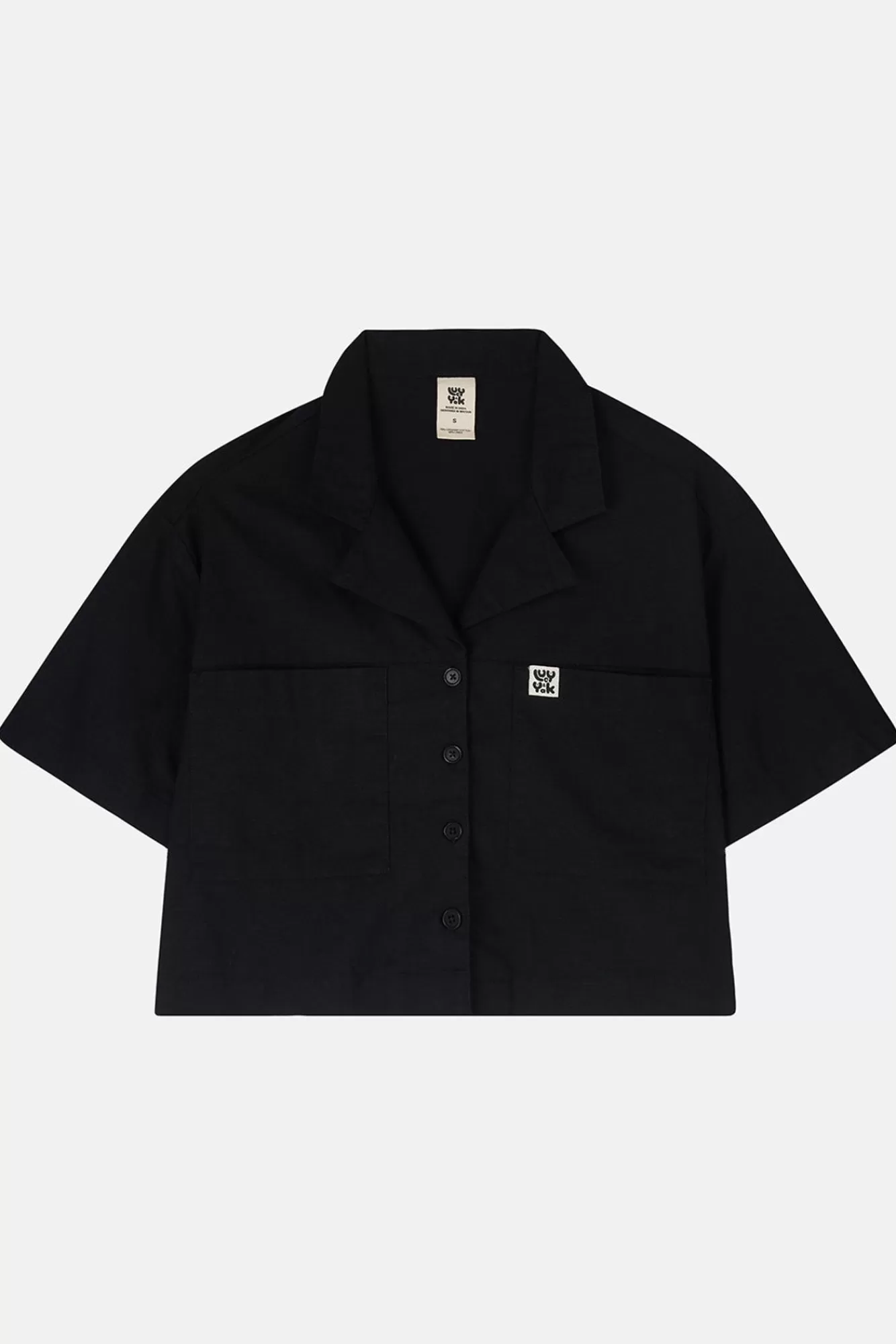Alfie Shirt: Organic Cotton & Linen - Black-Lucy & Yak New