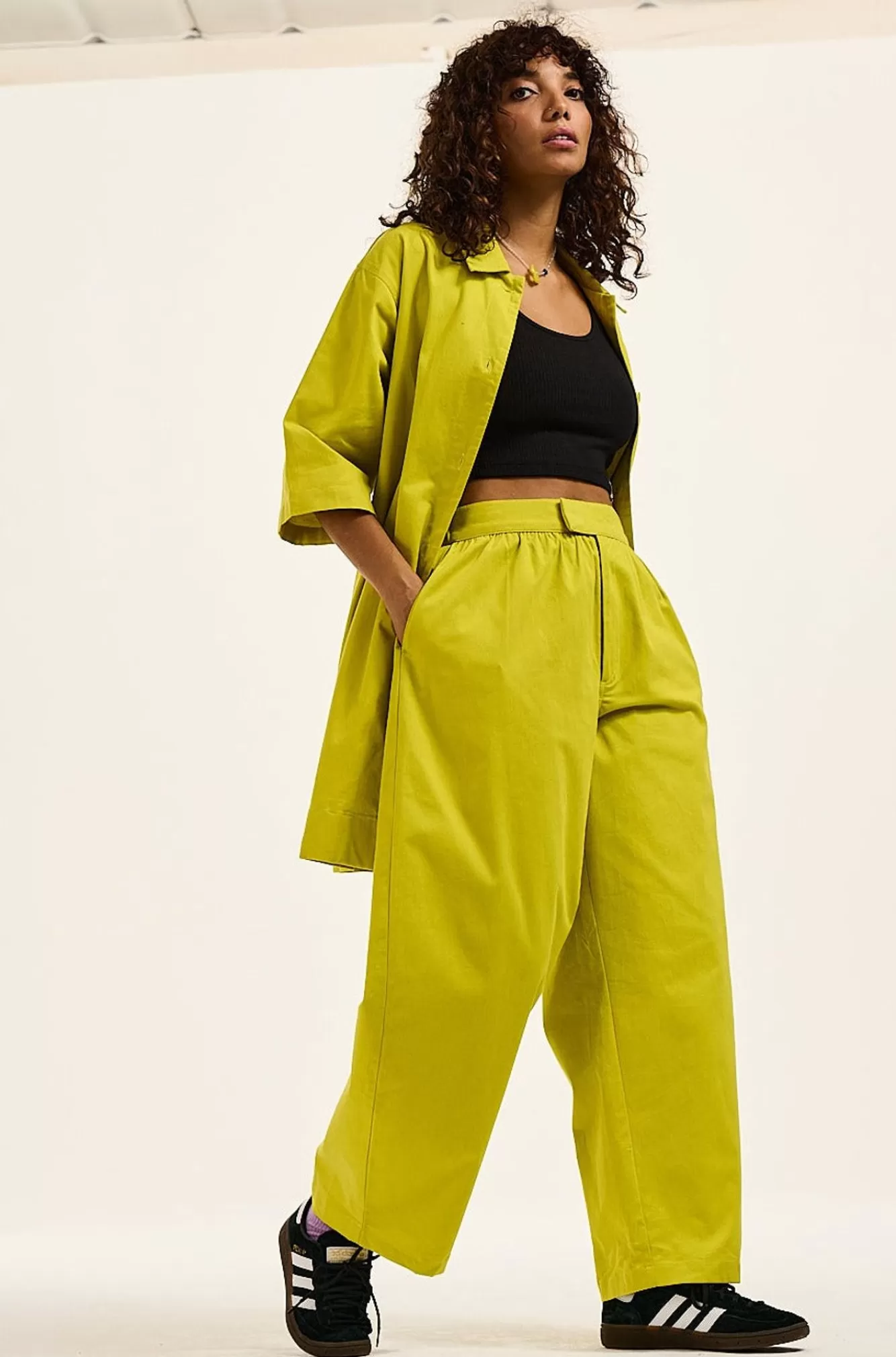 Beau Trousers: Deadstock Fabric - Lime-Lucy & Yak Discount