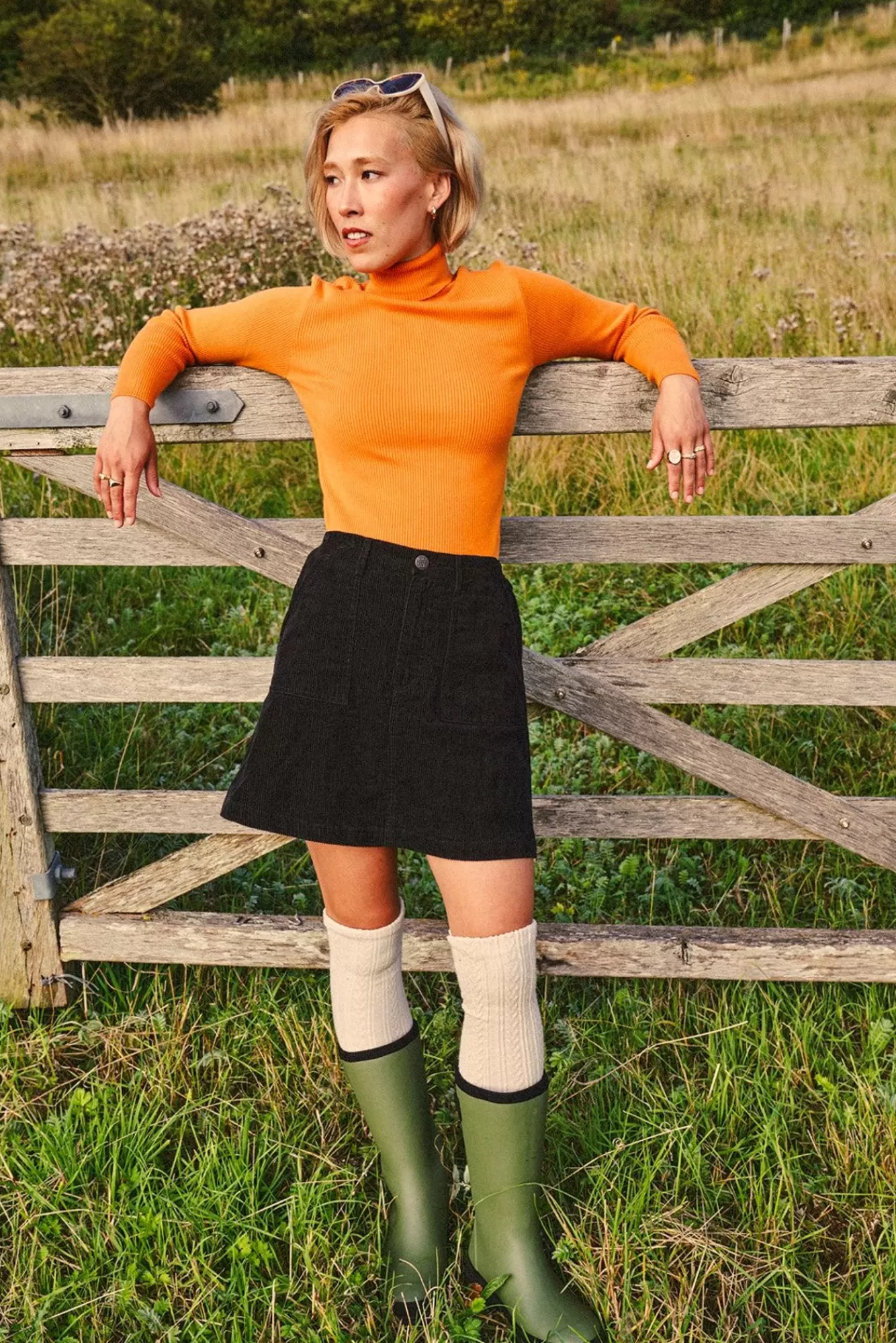 Blair Skirt: Organic Corduroy - Black-Lucy & Yak Hot
