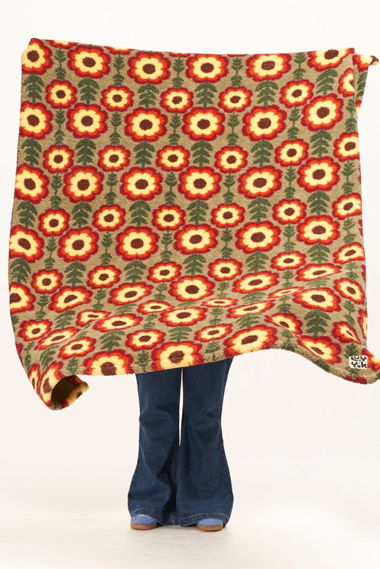 Borg Blanket: Recycled Bottles - Flowers In A Row-Lucy & Yak Best Sale