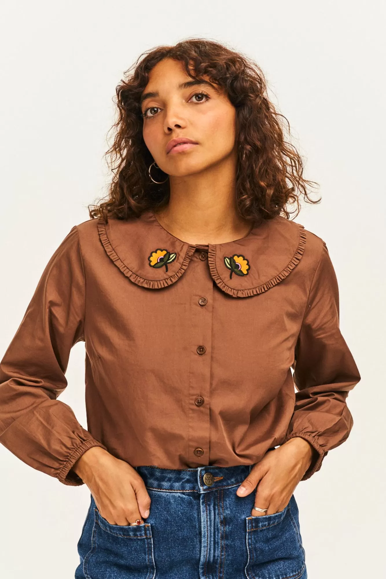 Ida Blouse: Organic Cotton - Monica Embroidery-Lucy & Yak Discount