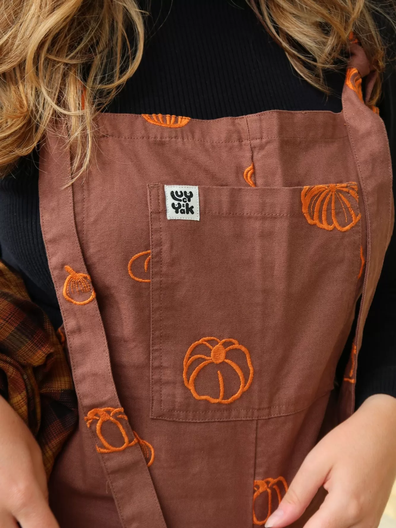 Original Dungaree: Organic Cotton - Pumpkin Patch Embroidery-Lucy & Yak Cheap
