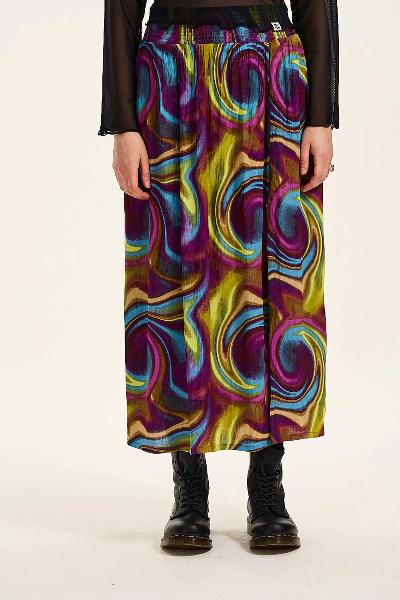 Poppy Skirt: Lenzing™ Ecovero™ - Digital Swirl-Lucy & Yak Hot