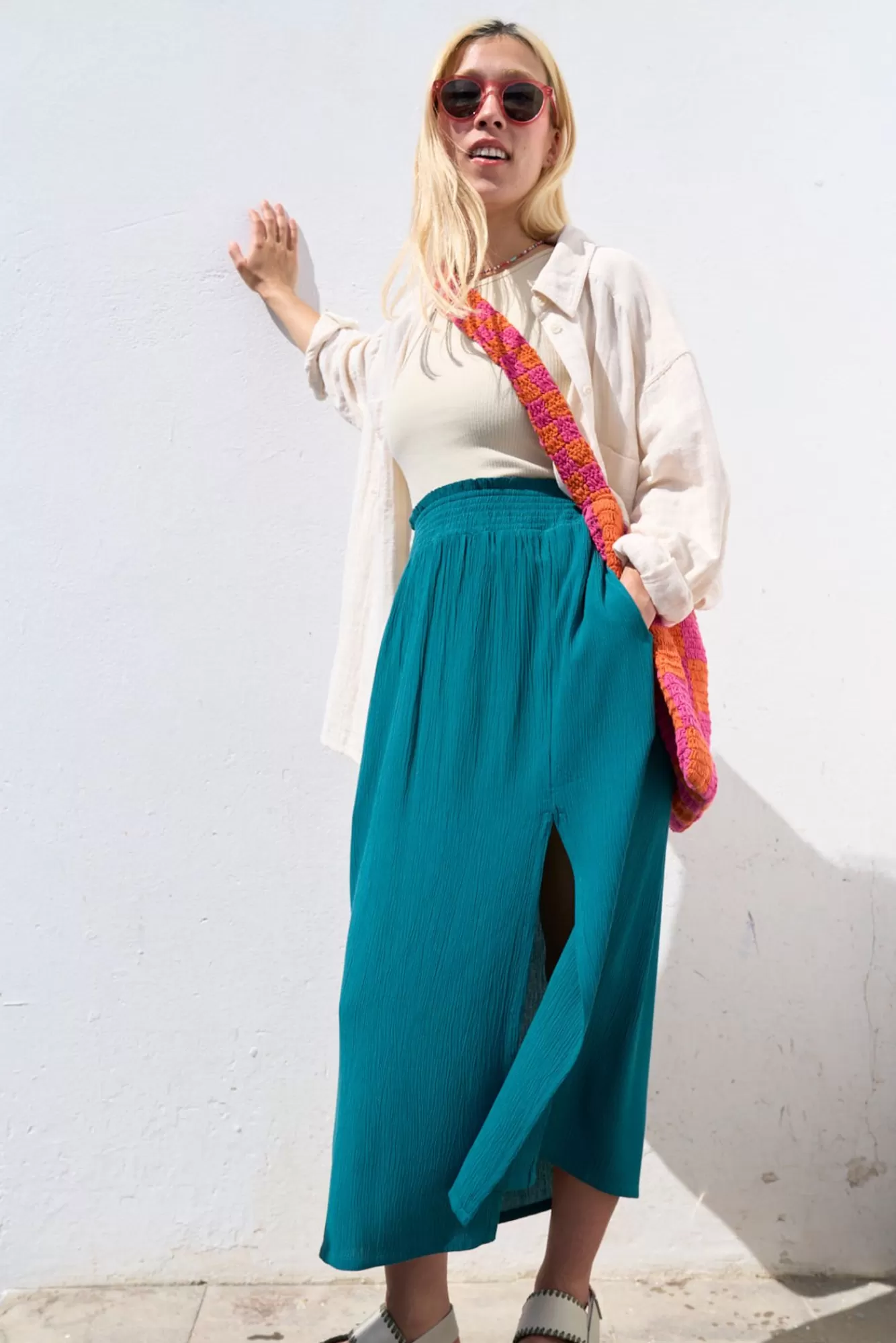 Poppy Skirt: Lenzing™ Ecovero™ - Pacific Teal-Lucy & Yak Sale